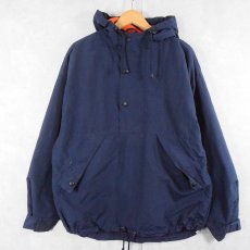 画像1: GAP フリースライナー ナイロンアノラックパーカー NAVY M (1)