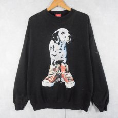 画像1: 90's Disney 101 DALMATIANS USA製 映画プリントスウェット BLACK (1)