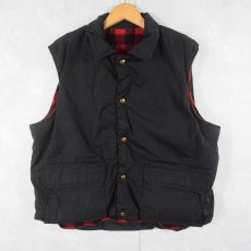 画像2: 80's Woolrich USA製 バッファローチェック柄 リバーシブル ウールベスト XL (2)