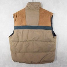 画像2: 80's Woolrich USA製 スエード切り替え 中綿入り ベスト L (2)