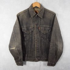 画像1: 80's Levi's 70506 USA製 先染め ブラックデニムジャケット 36 (1)