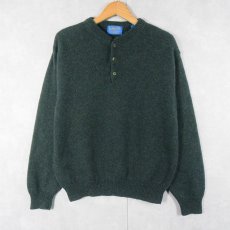 画像1: PENDLETON ヘンリーネック ミックスカラー ウールニットセーター L (1)