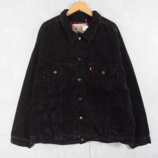 画像1: 90's Levi's 70427 USA製 ネルライナー ブラックデニムジャケット XXL (1)