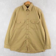 画像1: 90's Dickies CANADA製 コットンツイルワークシャツ L (1)