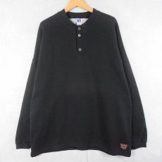 画像1: 90's〜 RUSSELL ATHLETIC USA製 ヘンリーネックスウェット BLACK XXL (1)