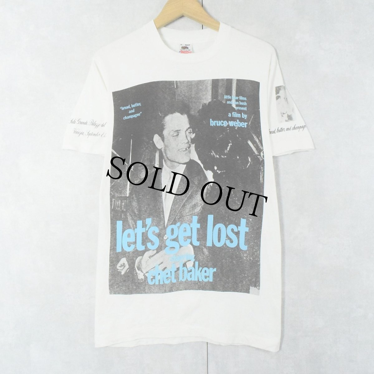 画像1: 90's BRUCE WEBER USA製 "let's get lost starring chet baker" フォトプリントTシャツ M (1)