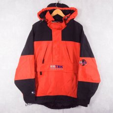 画像1: 90's Eddie Bauer EBTEK ロゴ刺繍 ナイロンアノラックパーカー ORANGE L (1)