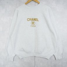 画像2: 80's ブート CHANEL USA製 ロゴ刺繍 スウェット XL (2)