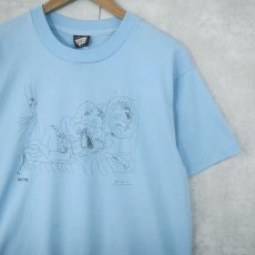 画像1: 80〜90's Pablo Picasso USA製 "1968 Etching 33/50" アートプリントTシャツ L (1)