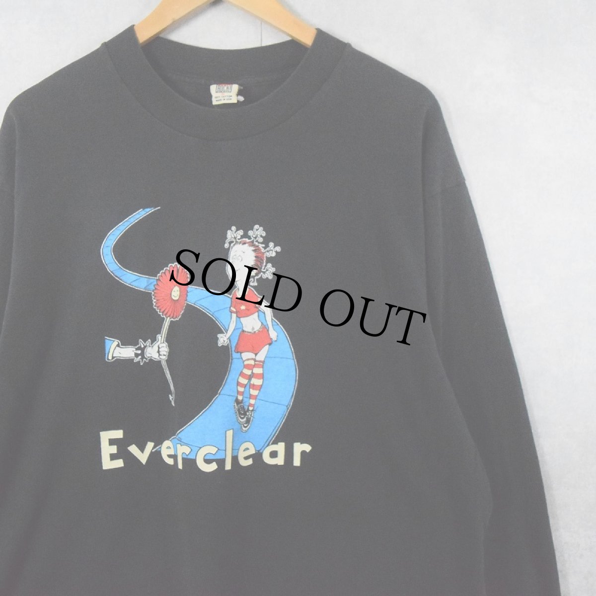 画像1: 90〜2000's Everclear USA製 "Punk as Fuck" Dr, Seuss パロディプリント ロックバンドロンT BLACK XL (1)