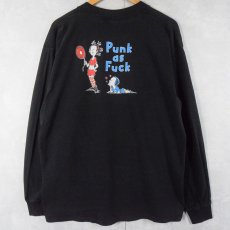 画像2: 90〜2000's Everclear USA製 "Punk as Fuck" Dr, Seuss パロディプリント ロックバンドロンT BLACK XL (2)