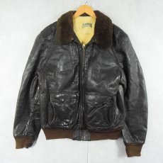 画像1: 70〜80's L.L.Bean USA製 "G-1 TYPE" 襟ボア レザージャケット SIZE44 LONG (1)