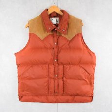 画像1: 80's Woolrich スエード切り替え ウエスタンダウンベスト  (1)