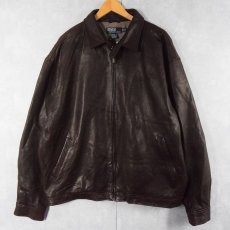 画像1: POLO Ralph Lauren レザージャケット BROWN XXL  (1)