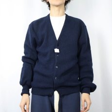 画像2: 70's Sears KINGS ROAD アルパカウールニットカーディガン NAVY M (2)