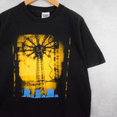 画像1: 90's R.E.M. USA製 オルタナティブロックバンドツアーTシャツ BLACK L (1)