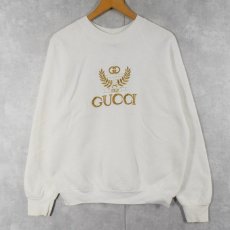 画像2: 90's ブート GUCCI USA製 ロゴ刺繍 スウェット  L (2)