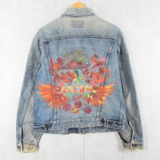 画像1: 70's LEVI'S 70505 BIGE "Cream / Disraeli Gears" ロックバンド ハンドペイント デニムジャケット (1)