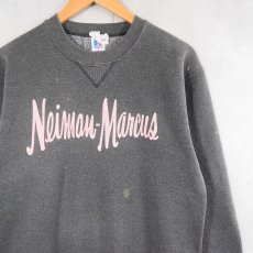 画像1: 80's USA製 Neiman-Marcus 百貨店 前V 発泡プリントスウェット M (1)