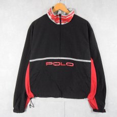 画像1: POLO Ralph Lauren ハーフジップ ナイロンジャケット BLACK L (1)