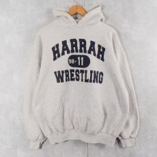 画像1: 90's〜 RUSSELL ATHLETIC USA製 "HARRAH WRESTLING" プリントスウェットフーディ XXL (1)