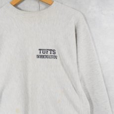 画像2: 90〜2000's Champion REVERSE WEAVE "TUFTS SWIMMING & SIVING" 刺繍入り バックプリントスウェット XL (2)