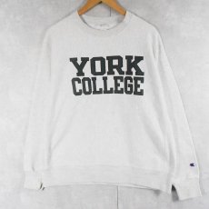 画像1: Champion REVERSE WEAVE "YORK COLLEGE" プリントスウェット L (1)