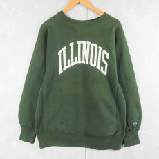 画像1: 90's Champion REVERSE WEAVE USA製 "ILLINOIS" プリントスウェット XL (1)