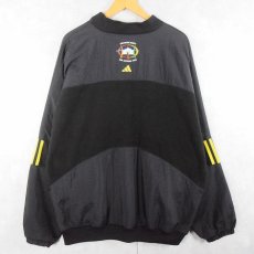 画像2: 90's adidas ナイロン切り替え フリースプルオーバー BLACK XL (2)