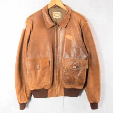 画像1: 80's BANANA REPUBLIC "A-2 TYPE" レザーフライトジャケット SIZE42 (1)