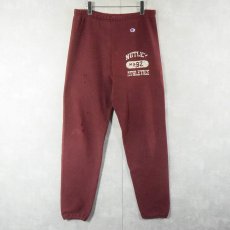 画像1: 90's Champion REVERSE WEAVE USA製 "NUTLEY ATHLETICS" プリントスウェットパンツ M (1)