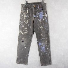 画像2: 90's Wrangler ペンキペイント ブラックデニムパンツ W31 (2)