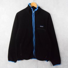 画像1: 80's Patagonia USA製 フリースジップジャケット BLACK L (1)