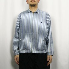 画像2: 90's POLO Ralph Lauren ストライプ柄 コットンスイングトップ L (2)