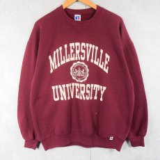 画像1: 90's〜 RUSSELL ATHLETIC USA製 "MILLERSVILLE UNIVERSITY" 前V プリントスウェット XL (1)