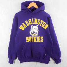 画像1: 80's RUSSELL ATHLETIC USA製 "WASHINGTON HUSKIES" プリントスウェットフーディ M (1)