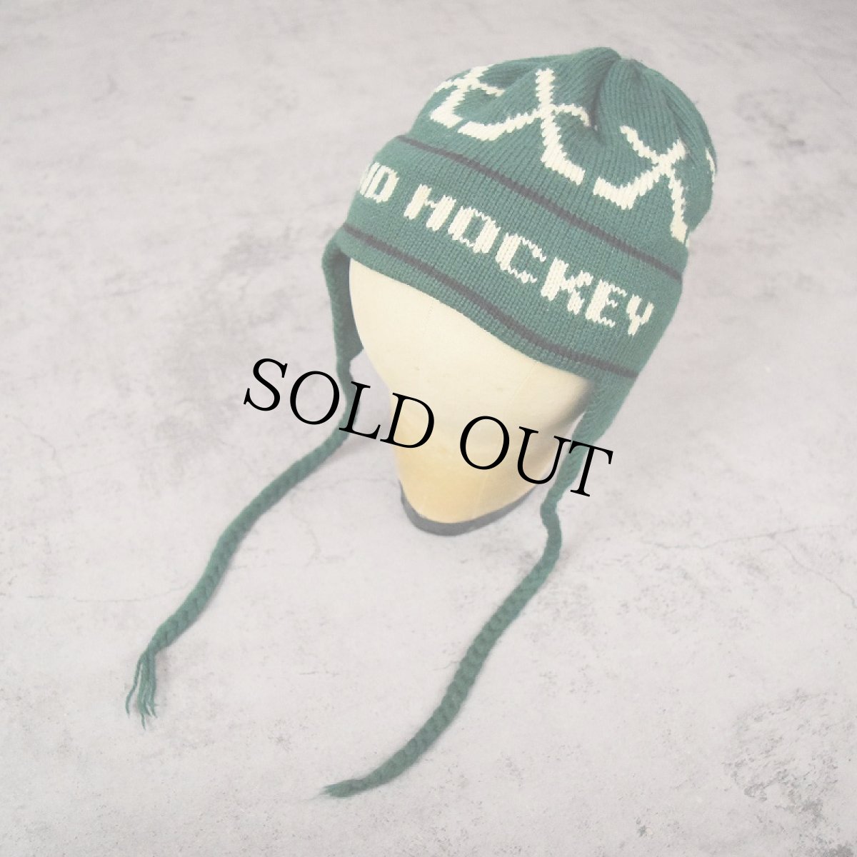 画像1: Vermont Originals "UND HOCKEY" イヤーフラップ付き ウールニットキャップ (1)