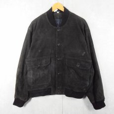 画像1: EURO スエードレザージャケット BLACK SIZE50 (1)