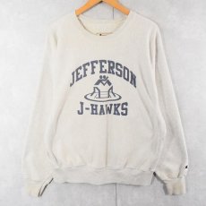 画像1: 2000's Champion PREMIUM REVERSE WEAVE "JEFFERSON J-HAWKS" プリントスウェット M (1)