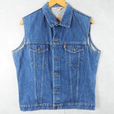 画像1: 80's Levi's オレンジタブ FRANCE製 カットオフスリーブ デニムベスト (1)