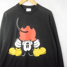 画像1: 90's MICKEY&CO. USA製 "MICKEY MOUSE" キャラクタープリントロンT BLACK XL (1)