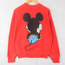 画像2: 90's MICKEY&CO. USA製 青パンミッキー キャラクタープリントスウェット L (2)