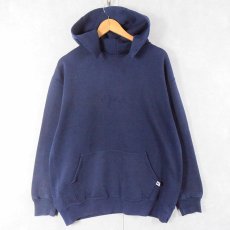 画像1: 90's〜 RUSSELL ATHLETIC USA製 無地スウェットフーディ NAVY XXL (1)