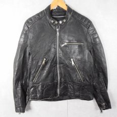 画像1: 70〜80's Sears シングルライダースジャケット BLACK SIZE38 (1)