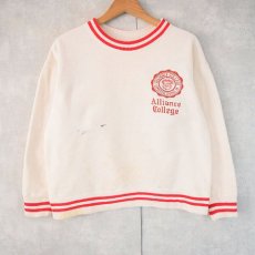 画像1: 60's Champion 大文字ランタグ "Alliance College" リブボーダー プリントスウェット M (1)