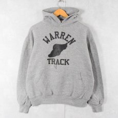 画像1: 90's RUSSELL ATHLETIC USA製 "WARREN TRACK" プリントスウェットフーディー L (1)