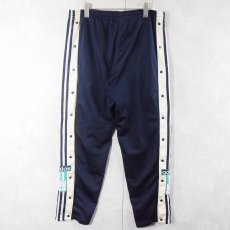 画像2: 80's adidas ライン×ロゴ刺繍 サイドスナップ トラックパンツ NAVY M (2)