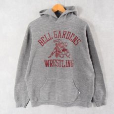 画像1: 80's RUSSELL ATHLETIC USA製 "BELL GARDENS WRESTLING" プリントスウェットフーディー XL (1)