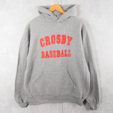 画像1: 90's RUSSELL ATHLETIC USA製 "CROSBY BASEBALL" プリントスウェットフーディー XL (1)