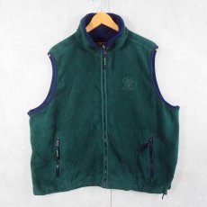 画像1: 90's Eddie Bauer EBTEK USA製 USA製 ロゴ刺繍 フリースベスト L (1)